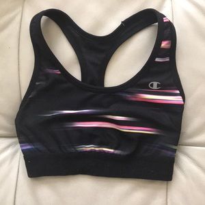 Champion Rainbow Black Multicolor Sports Bra